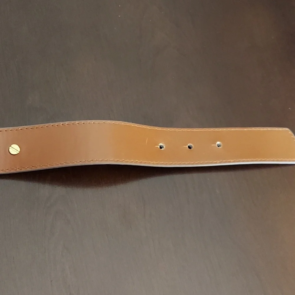 LAUREN Ralph Lauren Brown Faux Leather Belt with Goldtone Ring Detail Size 4 - Picture 14 of 15